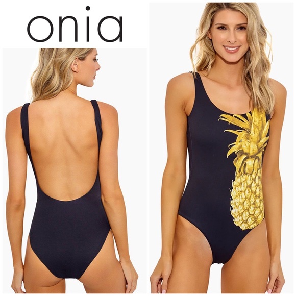 Onia Other - Onia Kelly gold pineapple one-piece NWT sz Small